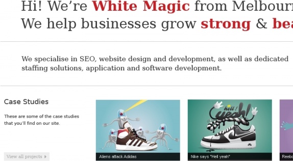 White Magic Homepage Design