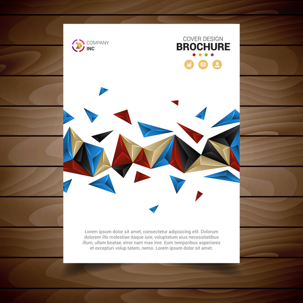 white modern brochure template with triangles