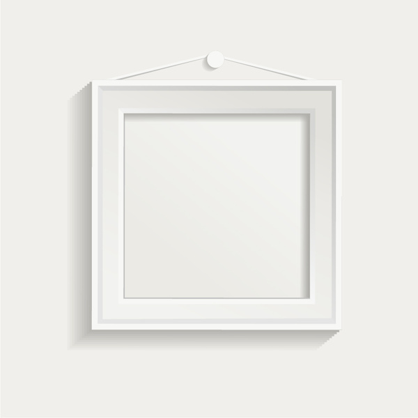 white photo frame set vector