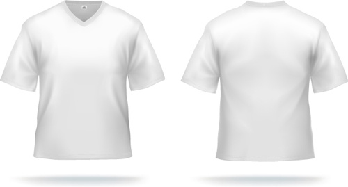 white t shirts template vector set 