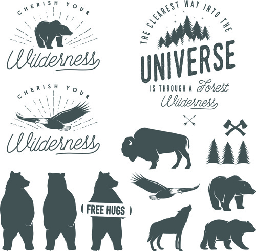 Wild animal with logos vector Vectors graphic art designs in editable .ai  .eps .svg .cdr format free and easy download unlimit id:581990