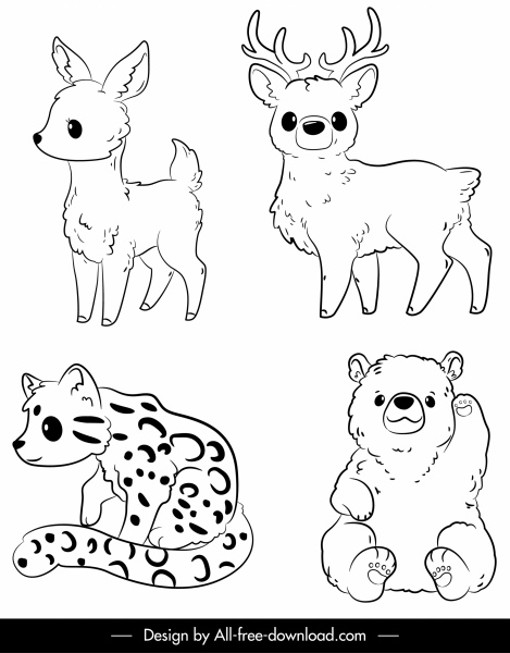 Hand drawing wild animals vectors free download 109,751 editable .ai .eps  .svg .cdr files