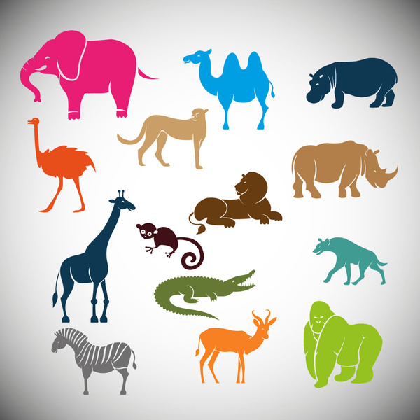 wild animals vector illustration with cartoon style