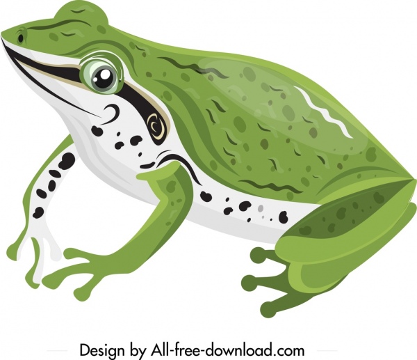 wild frog icon green 3d design