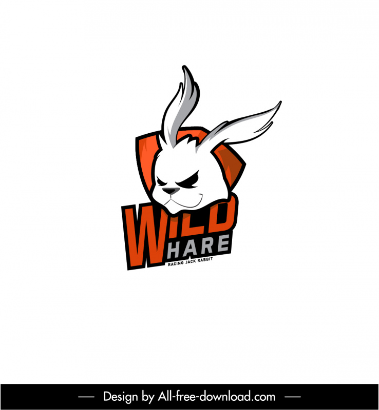 wild hare logo rabbit texts decor