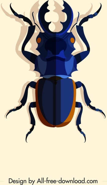 wild insect icon dark blue 3d design