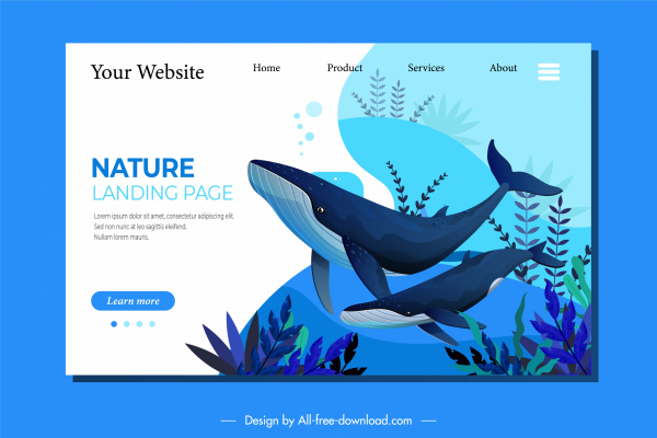 wild life homepage template whale species decor