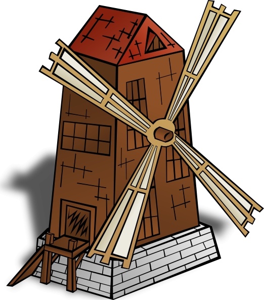 Windmill clip art Free vector in Open office drawing svg ( .svg