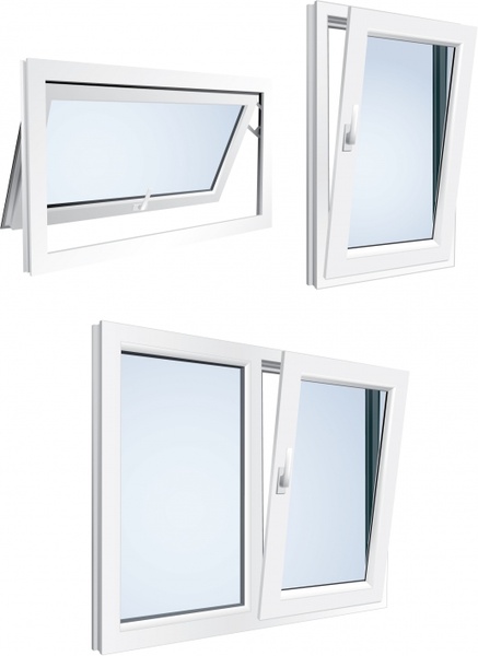decorative windows templates 3d realistic sketch contemporary design