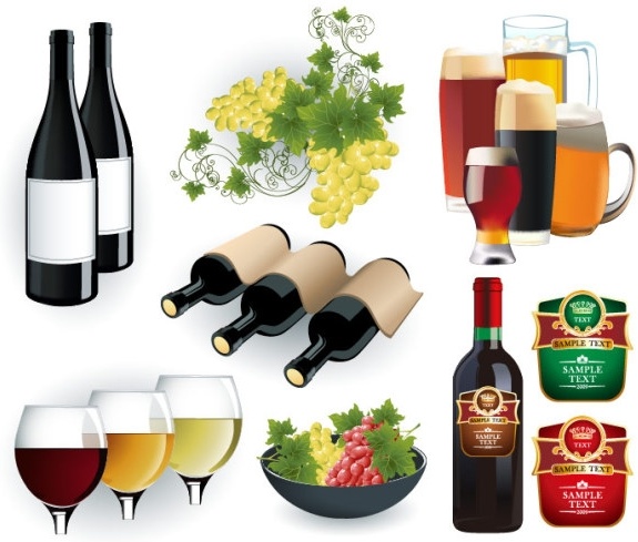 wine and beer vector