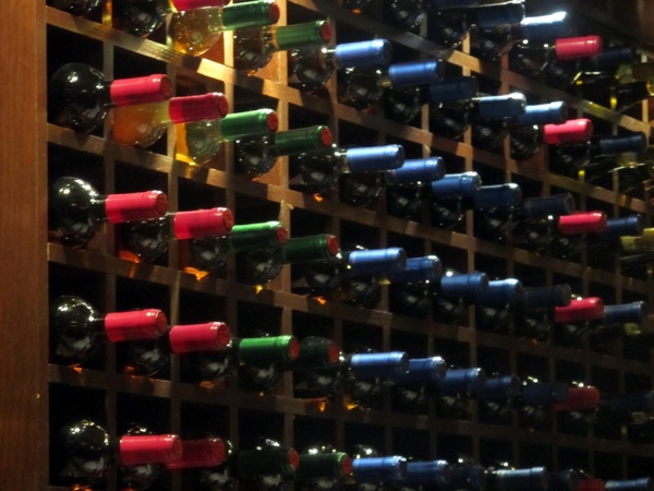 wine bottles wide view