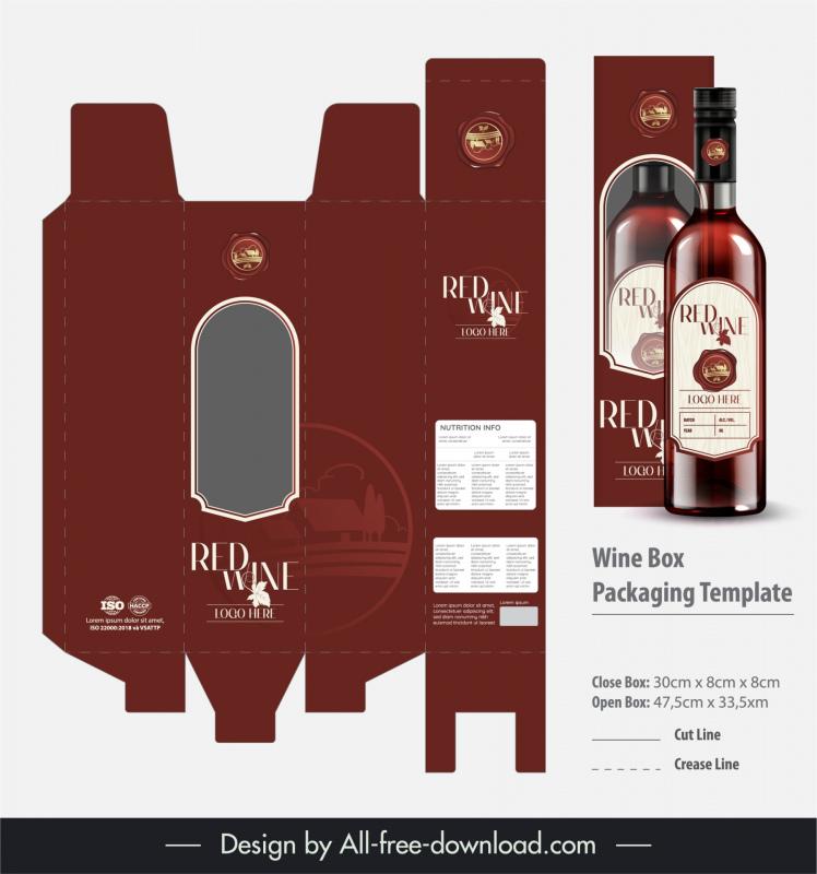 wine box packaging template elegant decor 