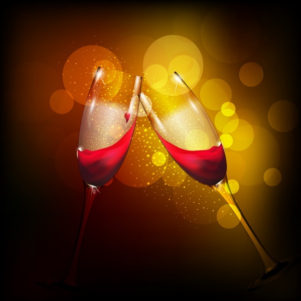 wine cheering background sparkling bokeh backdrop clinked glasses