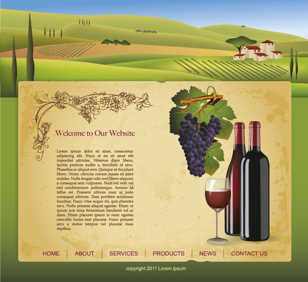 wine design elements vector