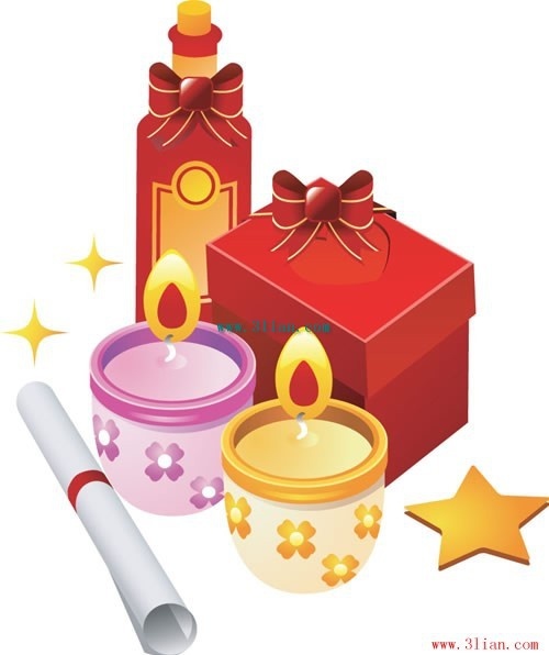 wine gifts candles vector