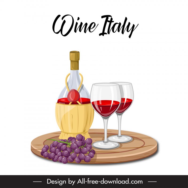 wine italy menu design elements 3d elegant classic design 
