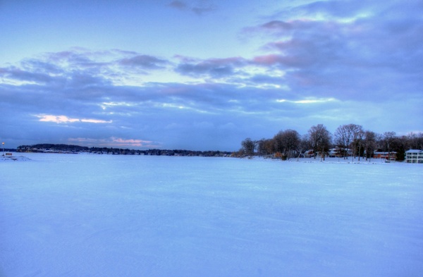 winter frozen landscape in madison wisconsin