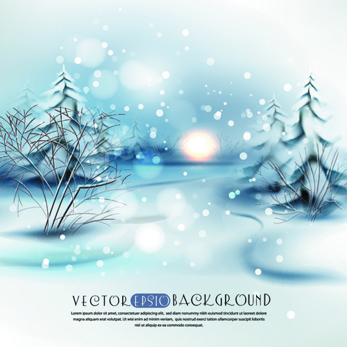 Winter landscape silhouette vector free vector download (8,660 Free