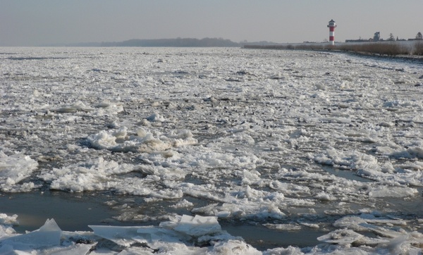 winter river ice floes