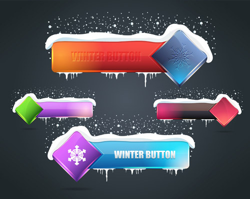 winter styles buttons vector