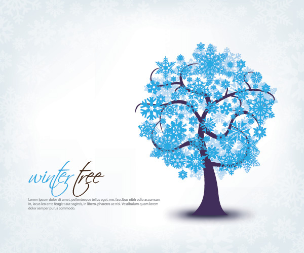 winter tree vector graphic