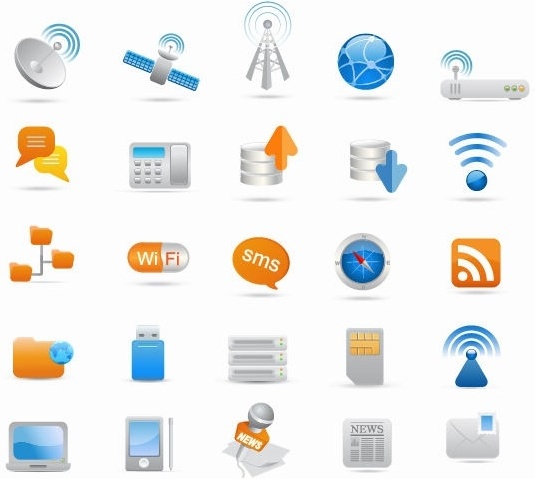 Wireless and Communication Icon Set