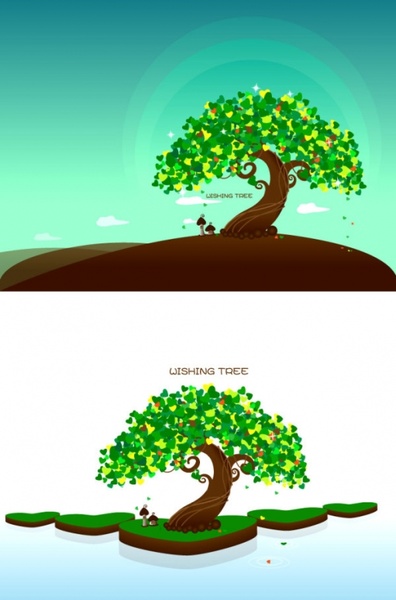 wishing tree vector