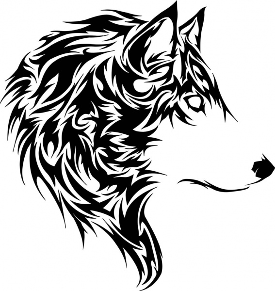 wolf stencil free cdr vectors art