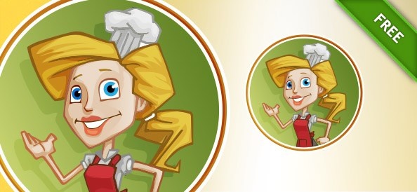 woman chef vector character