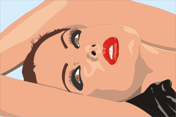 Woman Laying Down With Lipstick clip art