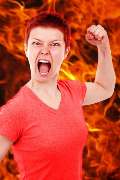 woman on fire