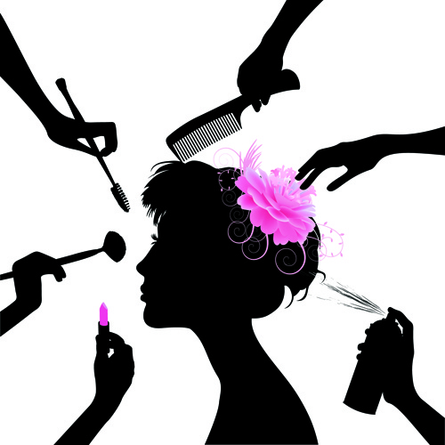 woman with beauty salon vector