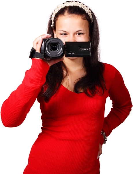 woman with video camera