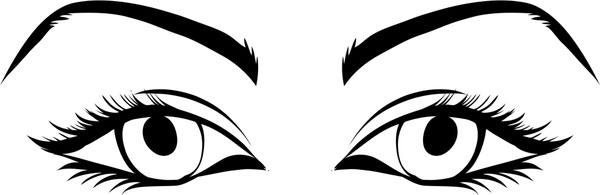 womans eyes vector illustration with black white style