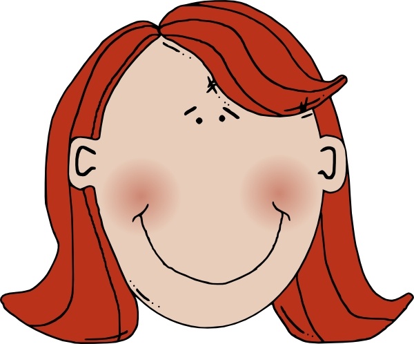 Womans Face With Red Hair clip art