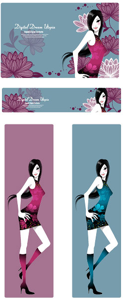 women with pattern vector
