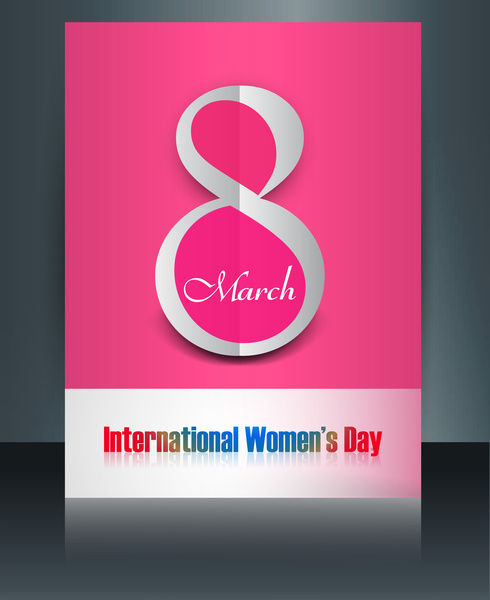 womens day card brochure template reflection design colorful vector