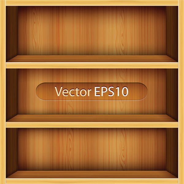 wood bookshelf elements vector