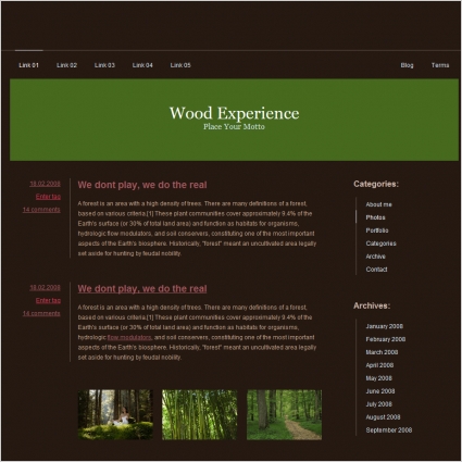 Wood Experience Template