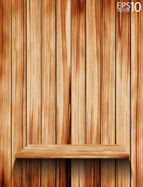 wooden bookshelf background vector
