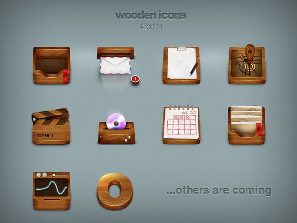 Wooden icons icons pack