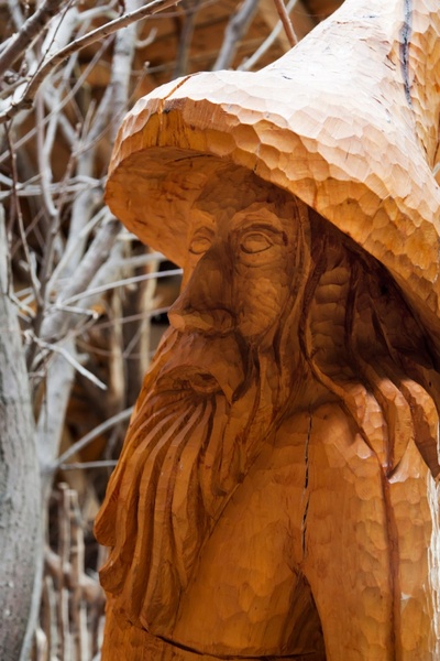 wooden statue of a man