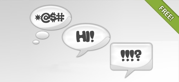 Word and Thought Chat Bubbles