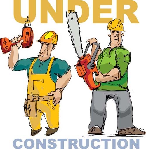 workers in the under construction vector
