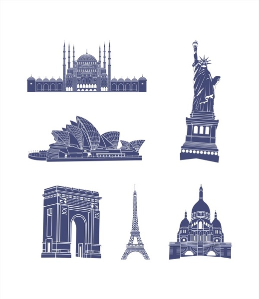 world architecture vector 