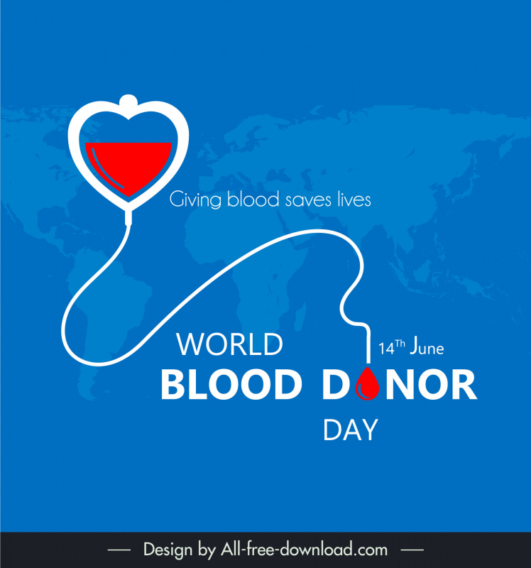 world blood donation day poster template flat modern design world map blood droplet sketch 