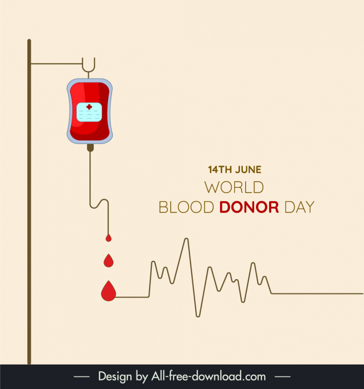 world blood donor day banner template flat blood medical elements sketch 