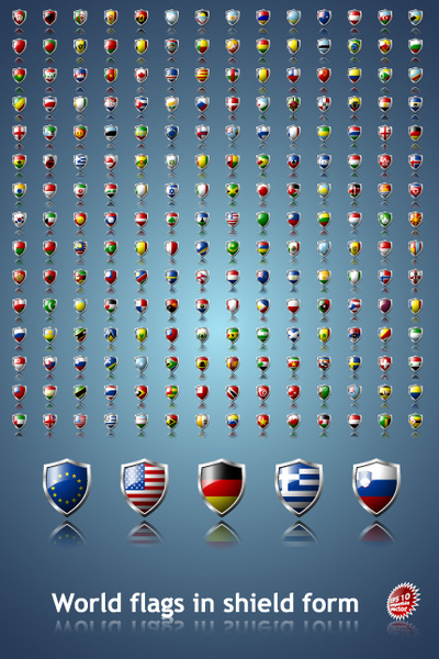 world flags icons vector set
