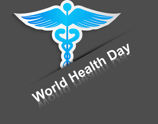 world health day concept medical background on caduceus medical symbol illustration vector
