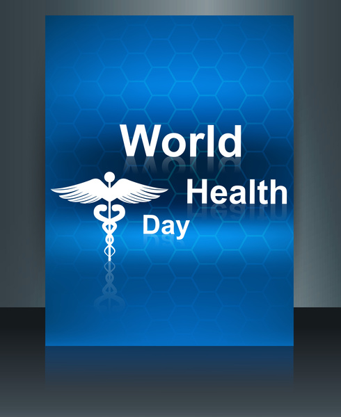 world health day vector concept medical background brochure on caduceus medical symbol design template